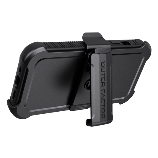 OuterFactor WorkForce Case with Belt Clip, Compatible with iPhone 13 or iPhone 14, Black