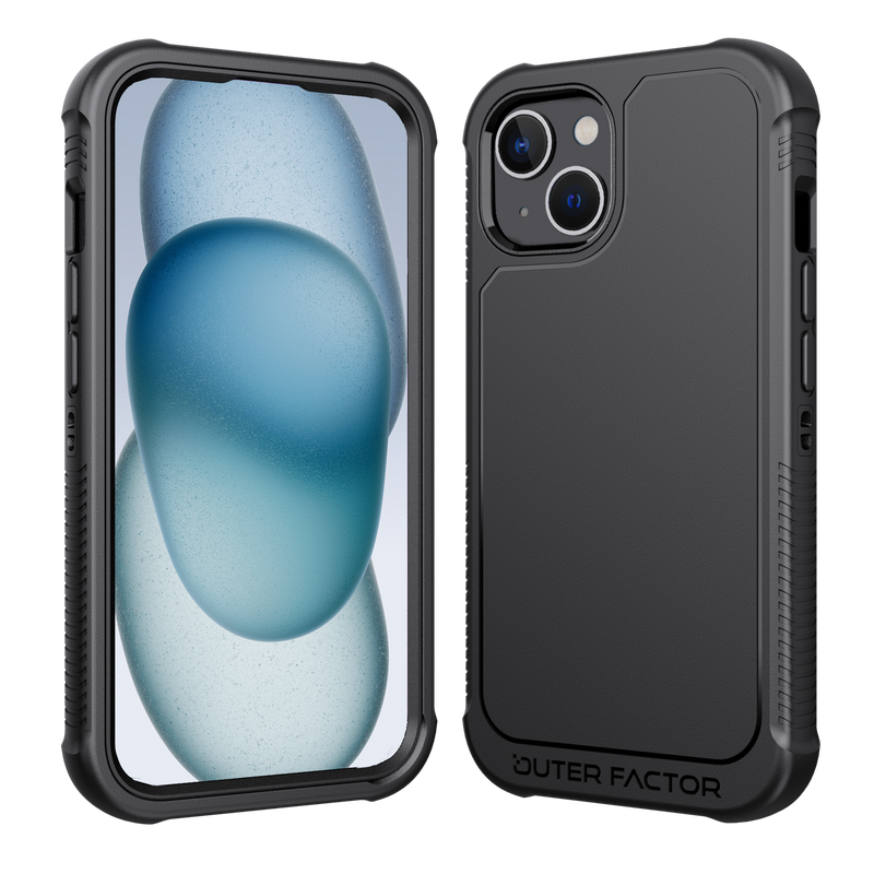 Load image into Gallery viewer, OuterFactor WorkForce Case with Belt Clip, iPhone 15, Black