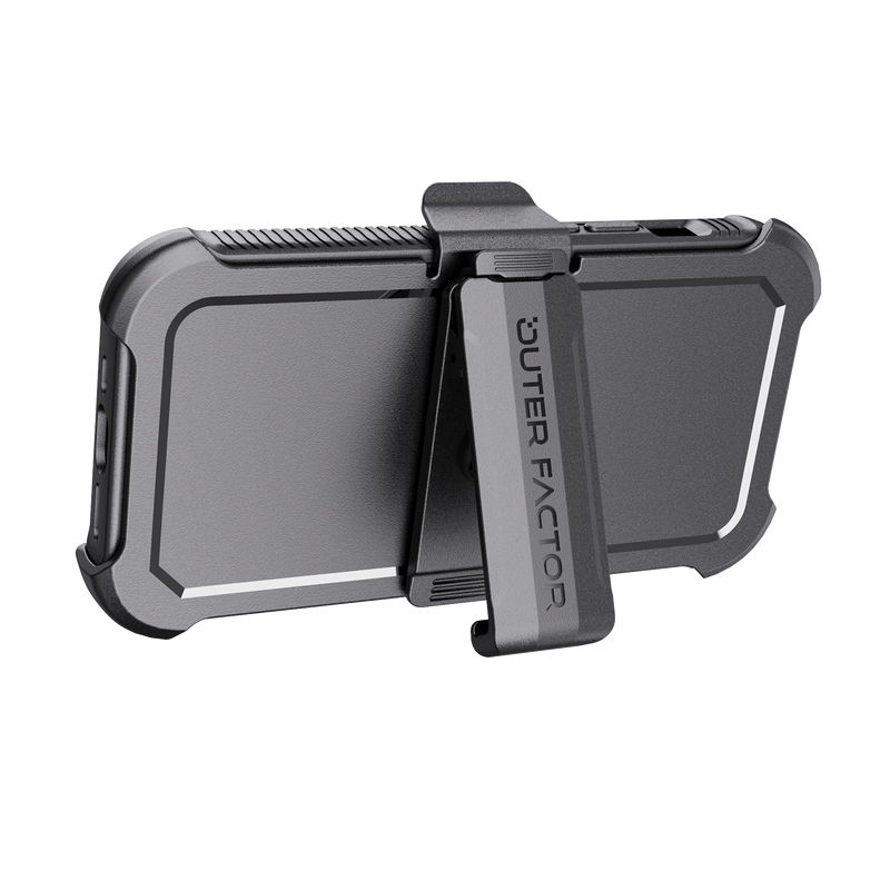 Load image into Gallery viewer, OuterFactor WorkForce Case with Belt Clip, iPhone 14 Pro, Black