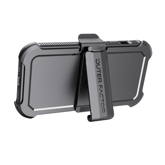 OuterFactor WorkForce Case with Belt Clip, iPhone 14 Pro, Black