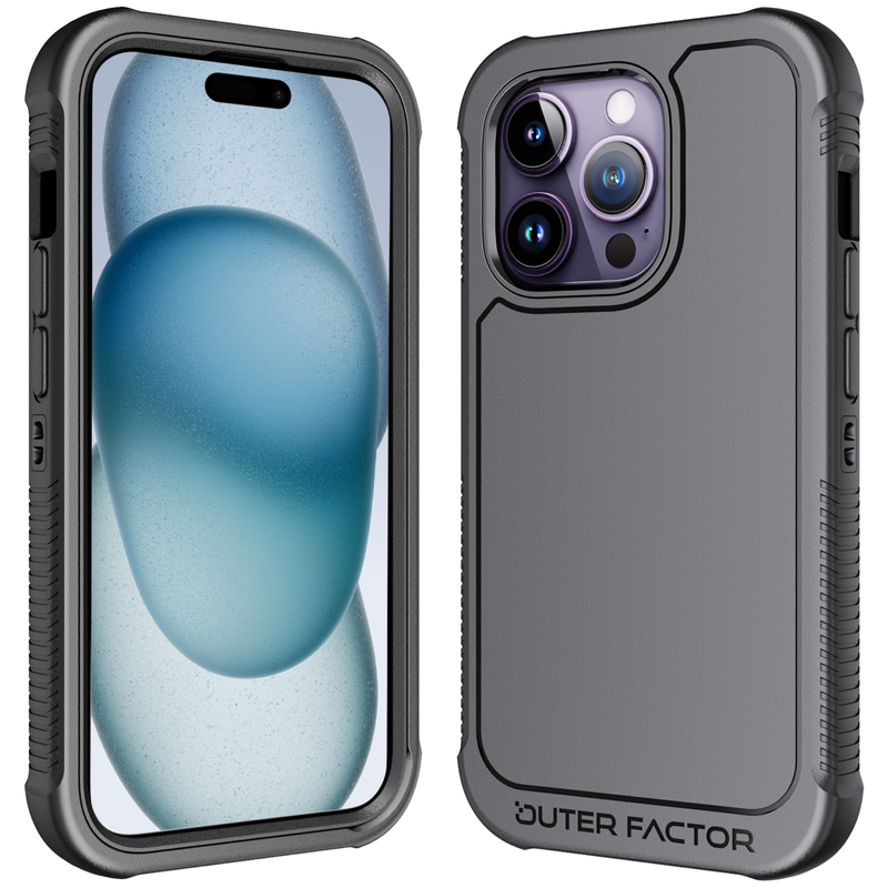 Load image into Gallery viewer, OuterFactor WorkForce Case with Belt Clip, iPhone 14 Pro, Black