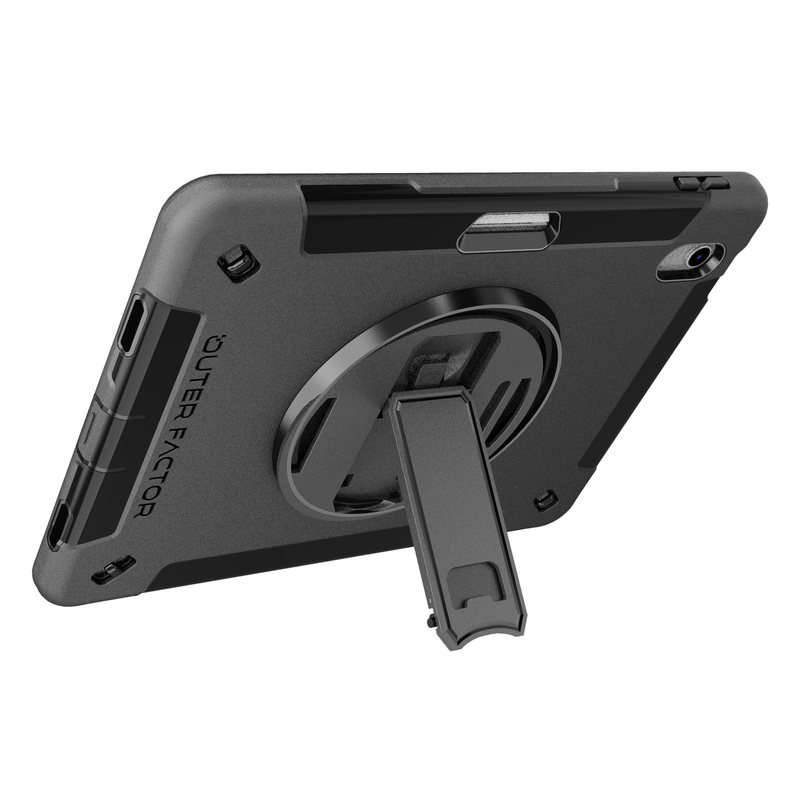 Load image into Gallery viewer, iPad 10.9" (10th Gen), Kickstand, Hand Strap, Screen Protector, Pen Holder, Black, - WorkForce Pro Case by OuterFactor