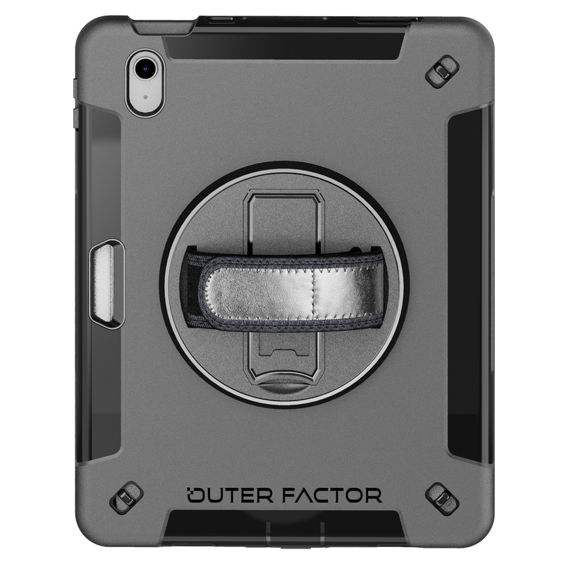 Load image into Gallery viewer, iPad 10.9" (10th Gen), Kickstand, Hand Strap, Screen Protector, Pen Holder, Black, - WorkForce Pro Case by OuterFactor