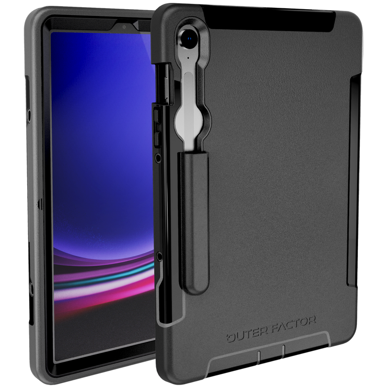 Load image into Gallery viewer, OuterFactor WorkForce Case, S9 FE (2023), Black, Screen Protector