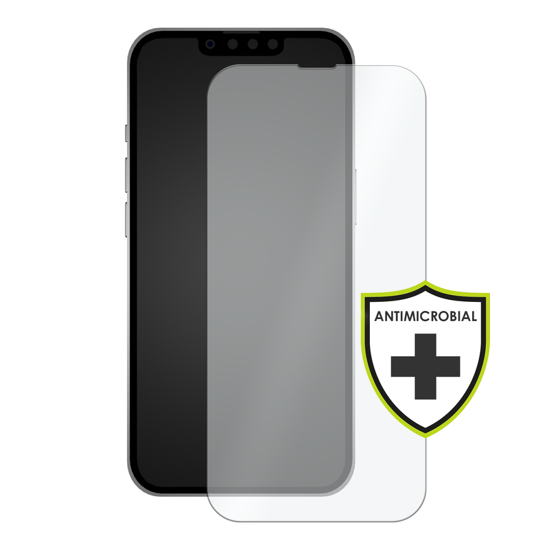 Load image into Gallery viewer, OuterFactor OnGuard Screen Protector, iPhone 14, 2.5D Curved 9H Tempered Glass, Antimicrobial