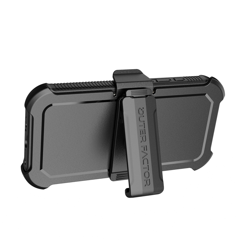 Load image into Gallery viewer, OuterFactor WorkForce Case with Belt Clip, iPhone 16 Pro, Black