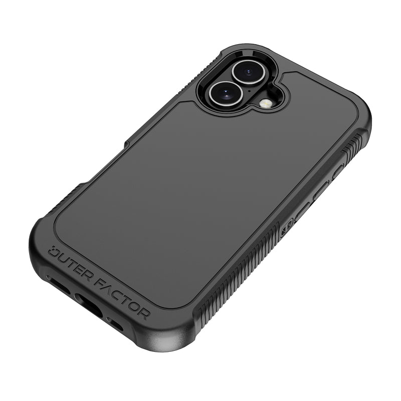 Load image into Gallery viewer, OuterFactor WorkForce Case with Belt Clip, iPhone 16, Black
