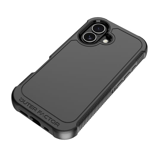 OuterFactor WorkForce Case with Belt Clip, iPhone 16, Black
