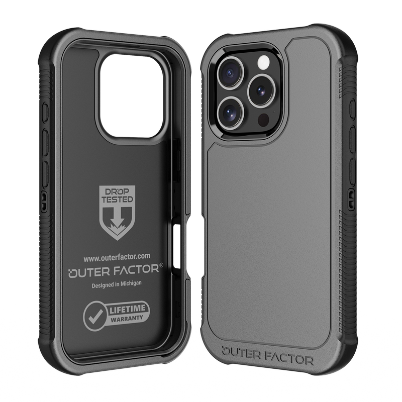 Load image into Gallery viewer, OuterFactor WorkForce Case with Belt Clip, iPhone 16 Pro, Black