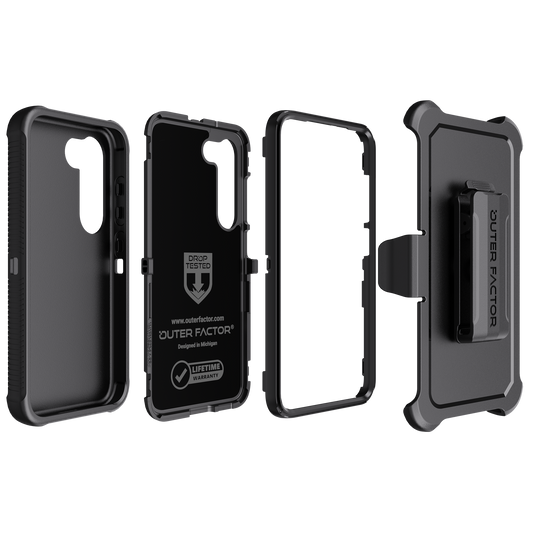 OuterFactor WorkForce Case with Belt Clip, S23 (2023), Black