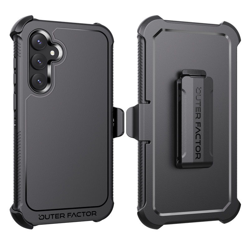 Load image into Gallery viewer, OuterFactor WorkForce Case with Belt Clip, S23 FE (2023), Black
