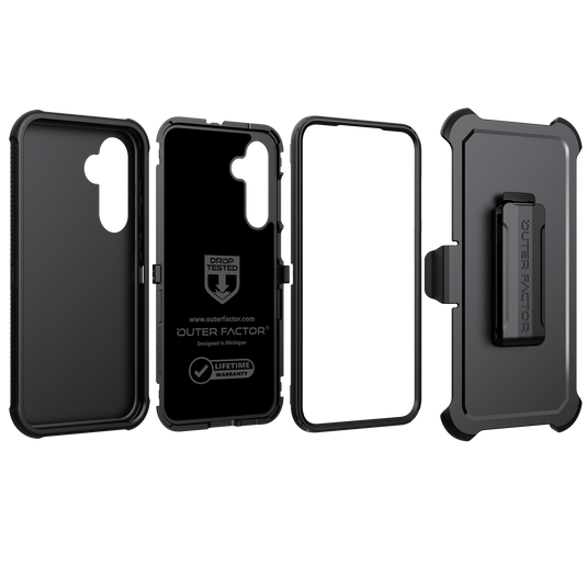 OuterFactor WorkForce Case with Belt Clip, S23 FE (2023), Black