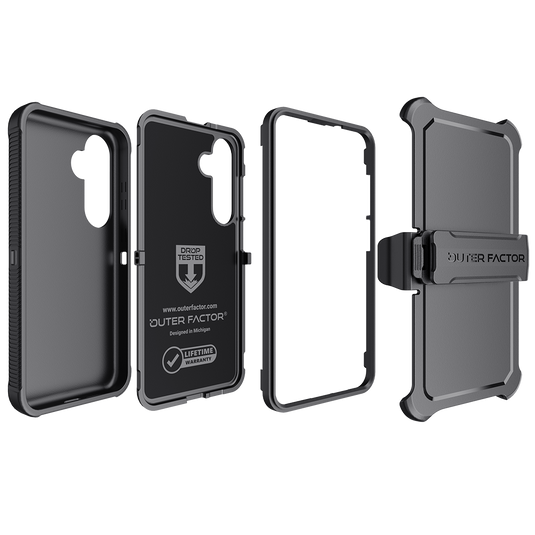 OuterFactor WorkForce Case with Belt Clip, S24+ (2024), Black