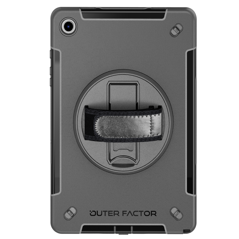 Load image into Gallery viewer, OuterFactor WorkForce Pro Case, Tab A9+ (2023), Black, Kickstand, Hand Strap, Screen Protector
