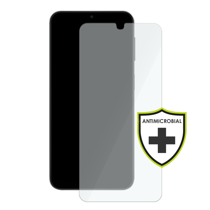 Load image into Gallery viewer, OuterFactor OnGuard Screen Protector, A15 (2023), 2.5D Curved 9H Tempered Glass, Antimicrobial
